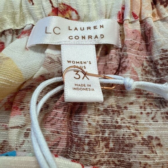 Lauren Conrad‎ Floral Top Blouse Plus Size 3X Cottagecore Peasant Boho Prairie - Picture 10 of 13